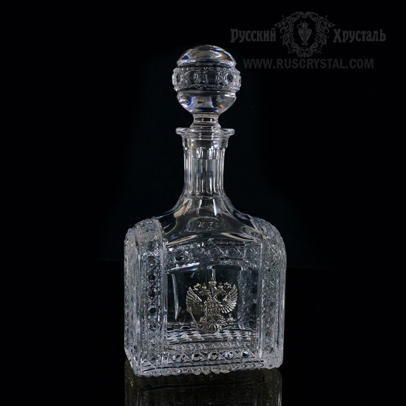 Набор «Невский»: штоф и 6 стаканов с гербом в подарочной коробке